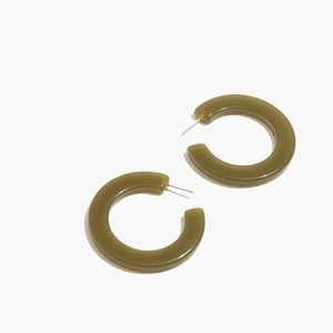 Madewell Resin Hoop Earrings Spiced Olive